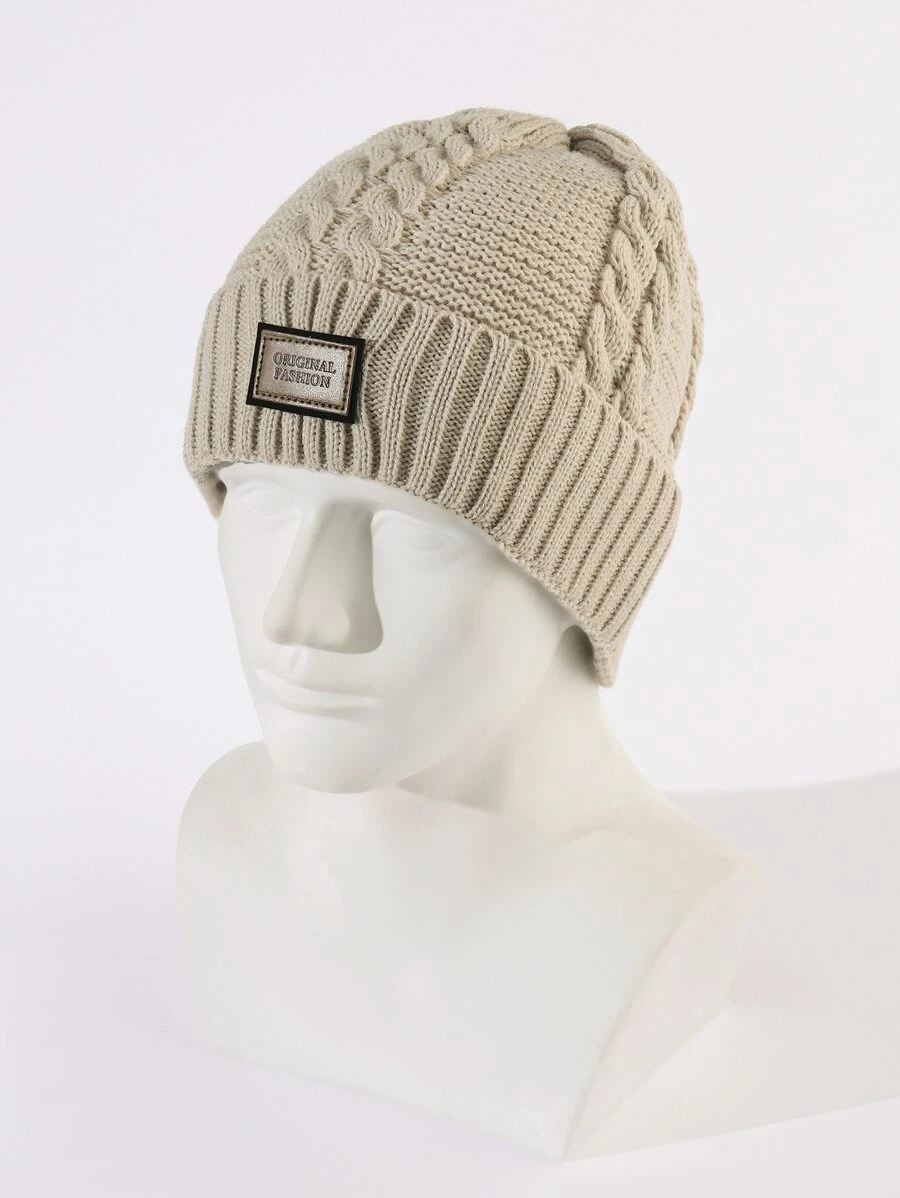 ผู้ชาย หมวกบีนนี่ ขอบพับ แพทช์ ตัวอักษร j-56