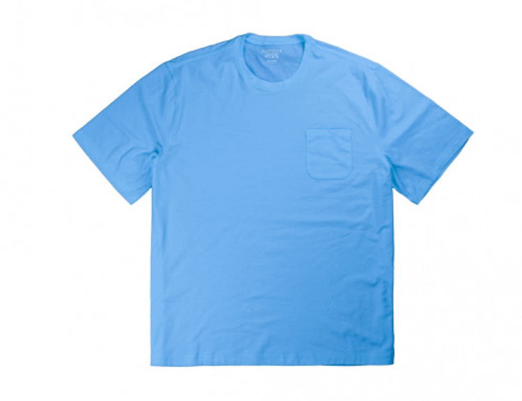 PE20-POCKET TEE คอกลมสีฟ้า