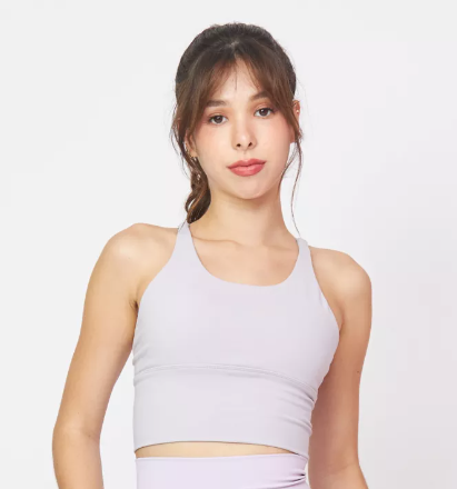 SF09-Luxeflex Shaping Crop Top (Vienna) - สปอร์ตบรา สีเทาฟ้า / ชุดชั้นในออกกำลังกาย บราไขว้หลัง