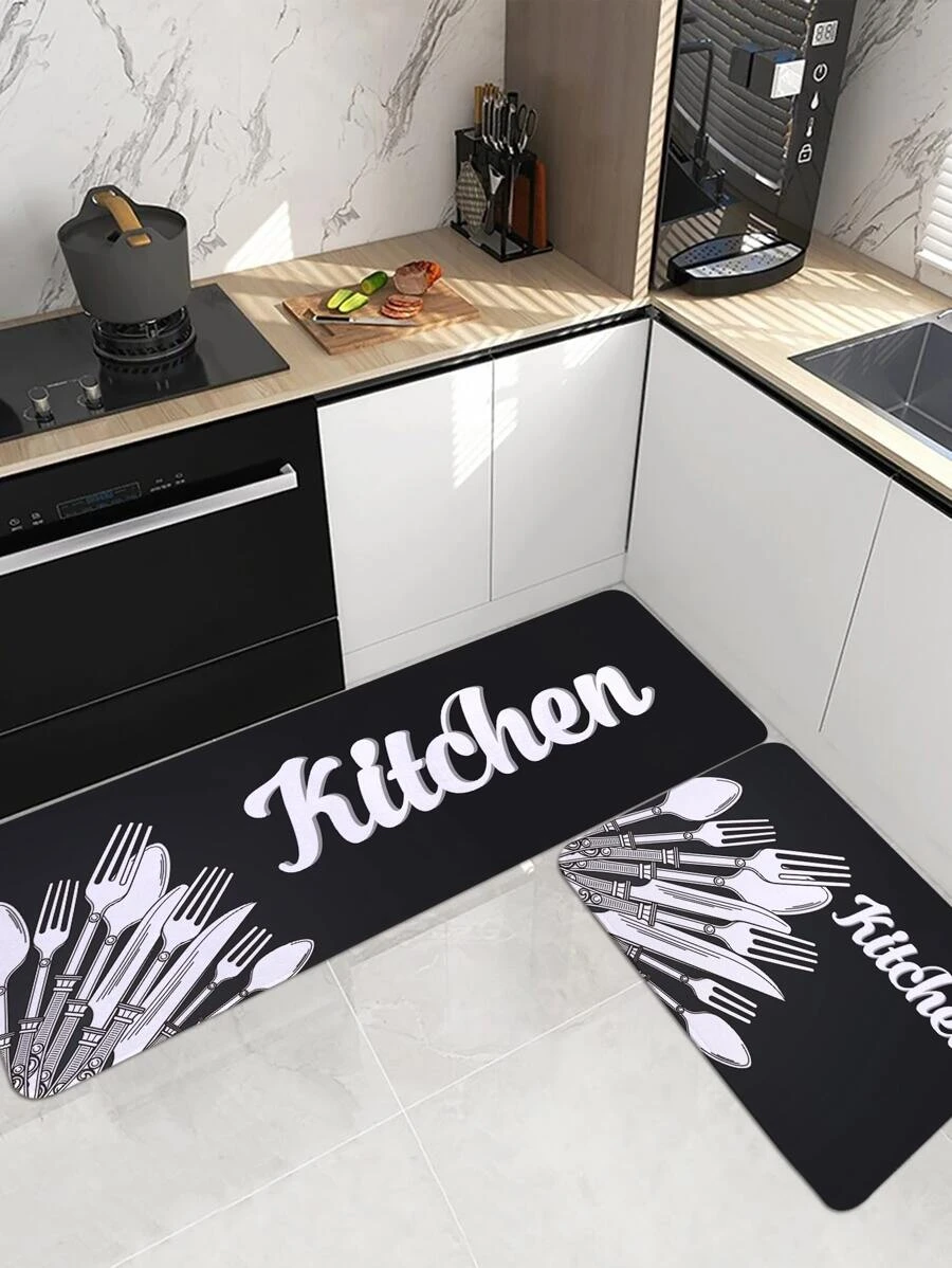 พรมห้องครัว กราฟฟิค ตัวอักษร 1 ชิ้น  jj-45