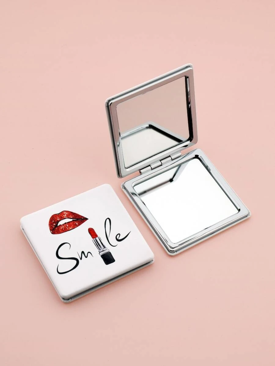 กระจก 1 ชิ้น ลายตัวอักษร และ ลายริมฝีปาก พับได้  k-70