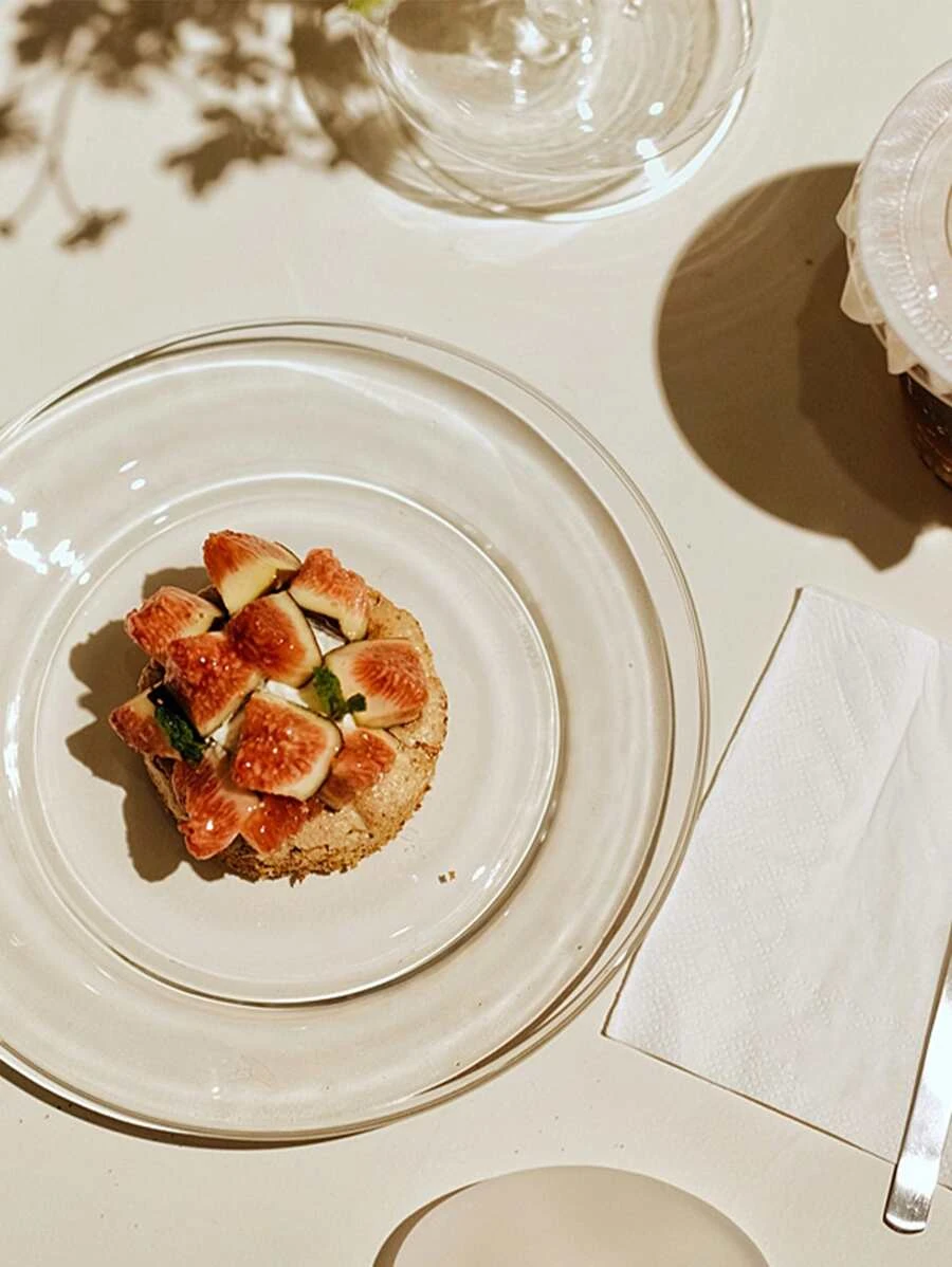 จาน สีพื้น โปร่งใส 5 ชิ้น  ff-90