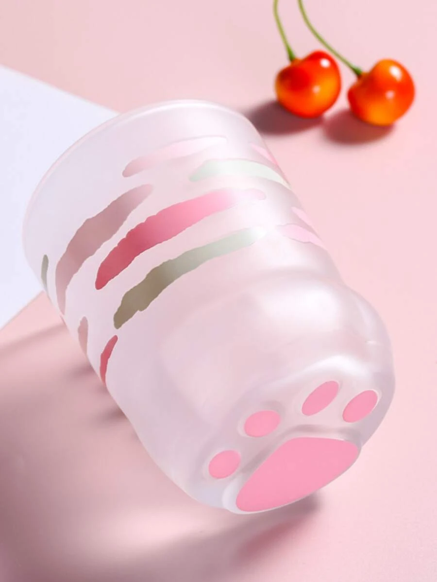 แก้วน้ำ กระจก อุ้งเท้า รายละเอียด สำหรับ ครัว 1 ชิ้น  oo-146