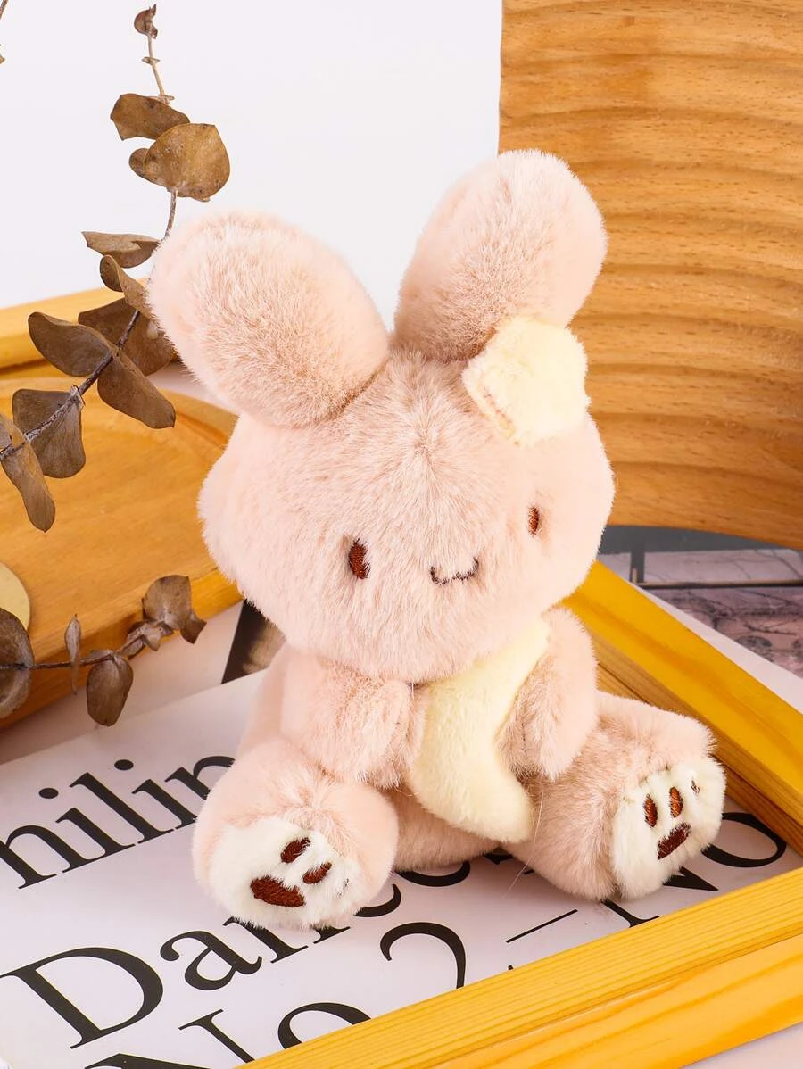 พวงกุญแจ แต่งขน ลายการ์ตูน ลายกระต่าย  k-017