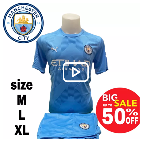 FJ48-ชุดกีฬาทีม MANCHESTER CITY ชุดกีฬาฟุตบอลชายเสื้อพร้อมกางเกง