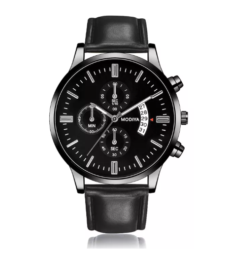 EW29-นาฬิกาธุรกิจแบบสบาย ๆ ปฏิทิน ผู้ชายนาฬิกาควอทซ์สบาย ๆ หนัง PU นาฬิกาผู้ชาย