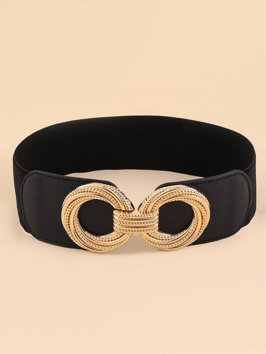 เข็มขัดยางยืด ปุ่มโลหะ  l-15