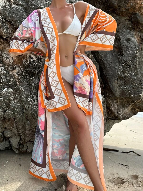 กิโมโน พิมพ์ลาย ดอกไม้ mm-53