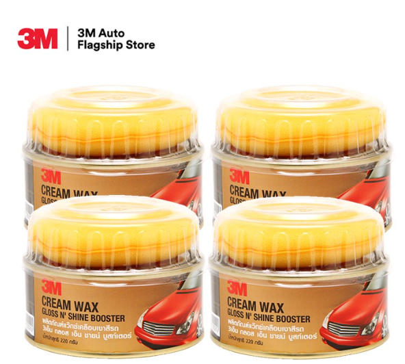 GX247-3M (4 กระปุก) ผลิตภัณฑ์แว๊กซ์เคลือบเงาสีรถ Cream Wax Gloss N'Shine Bosster