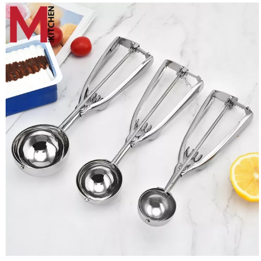 KIT80-M KITCHEN ที่ตักไอศครีม ที่ตักไอติม ที่ตักไอศครีมสแตนเลส ตักไอศครีม สกูปตักไอติม Ice Cream Scoop