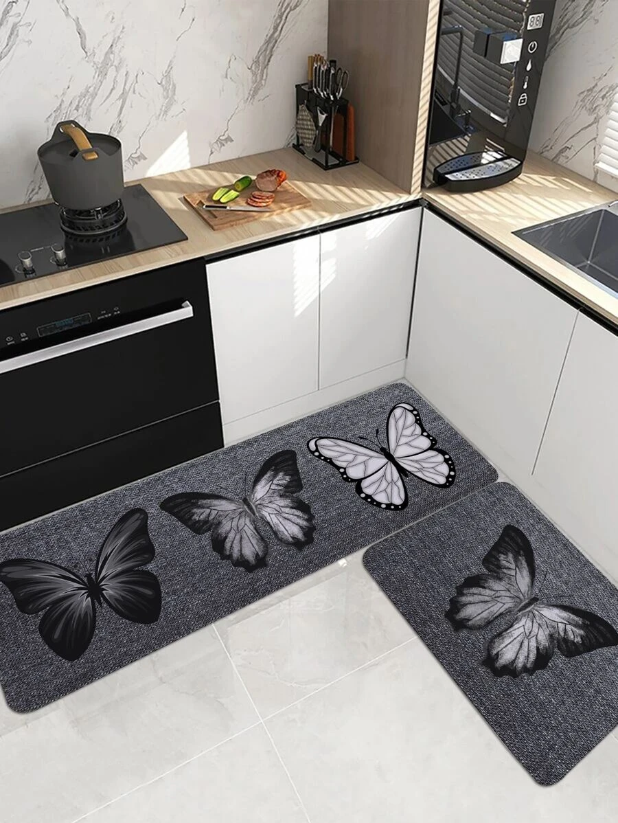 พรมห้องครัว ลาย ผีเสื้อ 1 ชิ้น jj-37