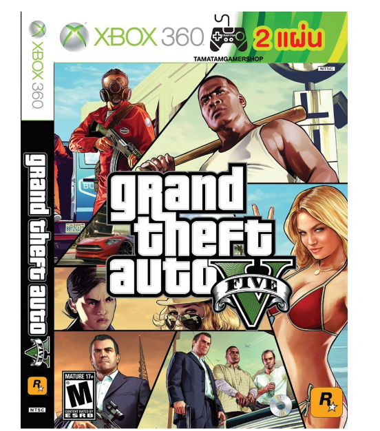 TM23-แผ่นเกมส์Xbox 360 : GTA V xbox360 *มี2แผ่น* เล่นได้100% แผ่นไรท์ GTA5 xbox360 เฉพาะเครื่องที่แปลงแล้ว