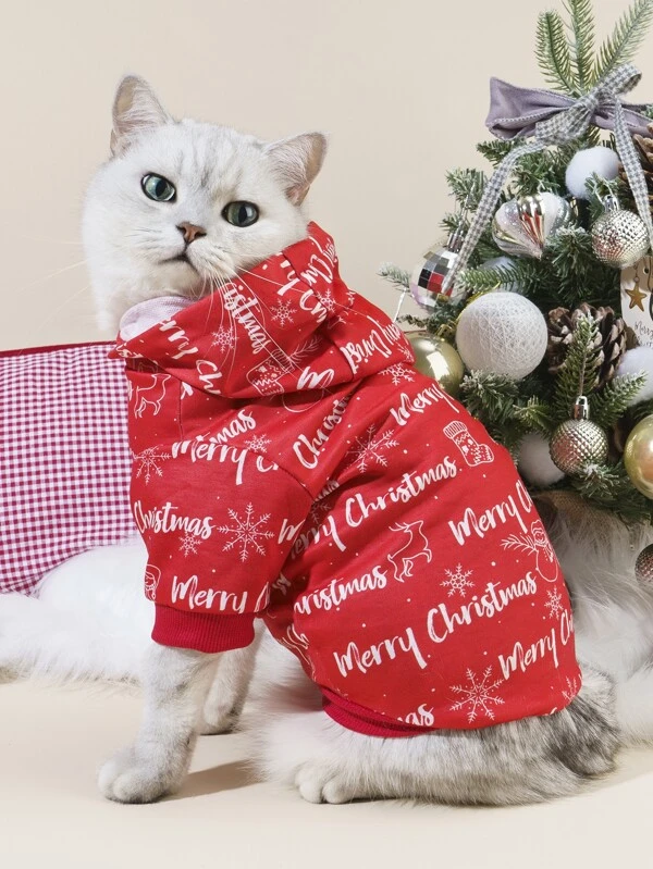 โค้ท สำหรับสัตว์ ลายคริสต์มาส ลายตัวอักษร ม-045