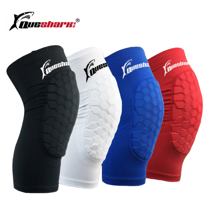 ก90#Queshark แผ่นรองเข่ากันชน รูปแบบรังผึ้ง สำหรับบาสเกตบอล 2 ชิ้น