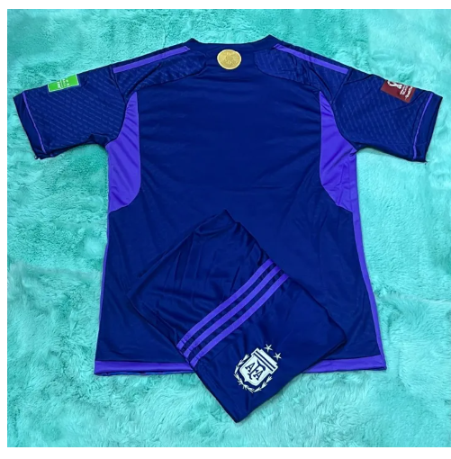 Z57-ชุดบอล ทีมชาติอาร์เจนตินา ชุดเยือน Argentina (Away) ปี2022/23 แขนสั้น เสื้อพร้อมกางเกง มีครบไซส์ ใหม่ล่าสุด