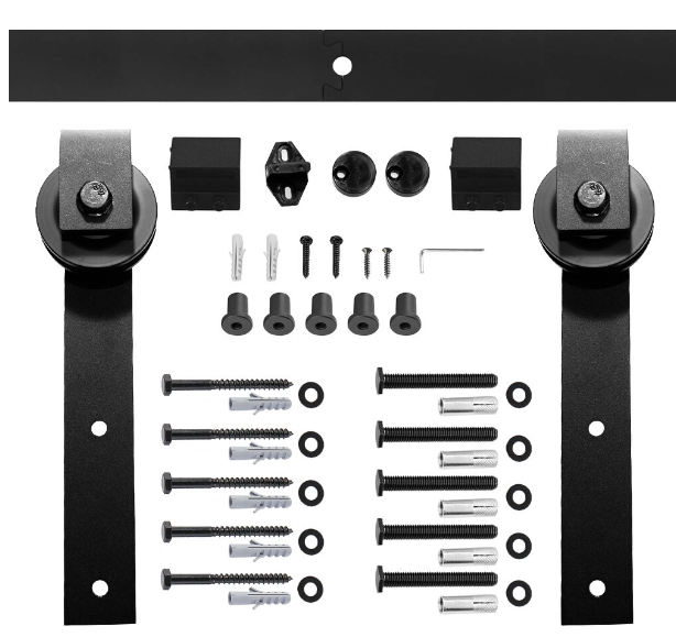 TH110-2M/6.6FT ฟุต รางเลื่อนประตู ประตูบานเลื่อน รางประตูเลื่อน ชุดรางเลื่อน Sliding Barn Door -ไม่ขายประตู
