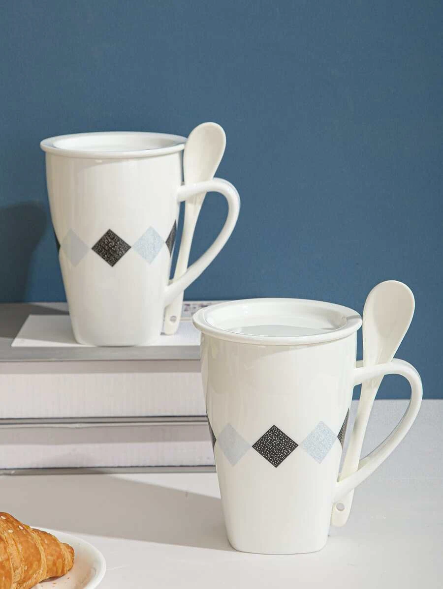 แก้วมัคสำนักงาน ลวดลาย เรขาคณิต 1 ชิ้น  oo-128