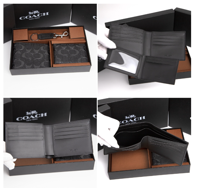 TOP51-COACH กระเป๋าสตางค์ผู้ชายใหม่ / กระเป๋าสตางค์ / กระเป๋าสตางค์สั้น / กระเป๋าใส่บัตร 74586 26072 75371