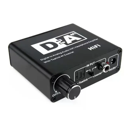 GE104-Optical Toslink SPDIF Coax Digital to Analog Audio Converter Adapter RCA R/L+สายusb cable