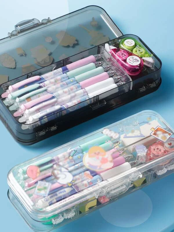 กล่องดินสอ สีสุ่ม ไม่มีสติ๊กเกอร์ 1 ชิ้น  g-86