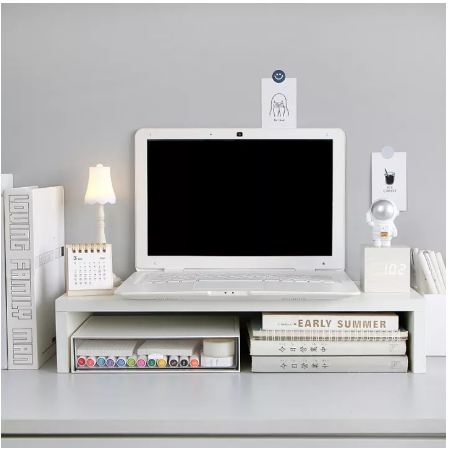 PD70-พร้อมส่ง ชั้นวางโน๊ตบุ๊ค โต๊ะวางโน๊ตบุ๊ค ชั้นวางจอคอมพิวเตอร์ โต๊ะไม้วางคอมพิวเตอร์ ชั้นไม้ โต๊ะทำงาน ชั้นวางของ โต๊ะวางคอม