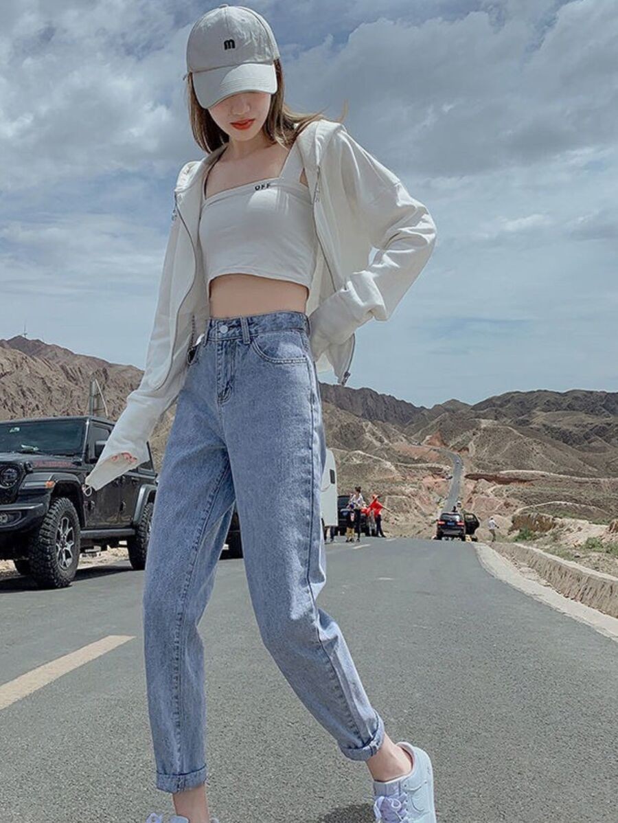 กางเกงยีนส์ กางเกงยีนส์ผู้หญิง กางเกงขายาว กางเกงยีนส์ขายาว กางเกงแฟชั่น  ee-55