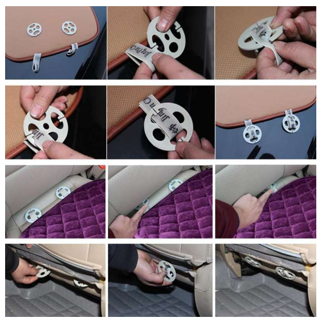 GX30-ZD01 Car Cushion เบาะรองนั่งในรถยนต์ 3 ชิ้น Universal มีช่องเก็บของ หุ้มกำมะหยี่