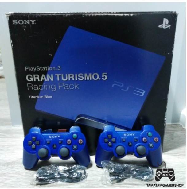 RE49-เกมps3 slim160GB Limited Edition ps3สีน้ำเงิน BlueTitanium GranTurismo5 บอร์ด2506A GT เครื่องps3 play3