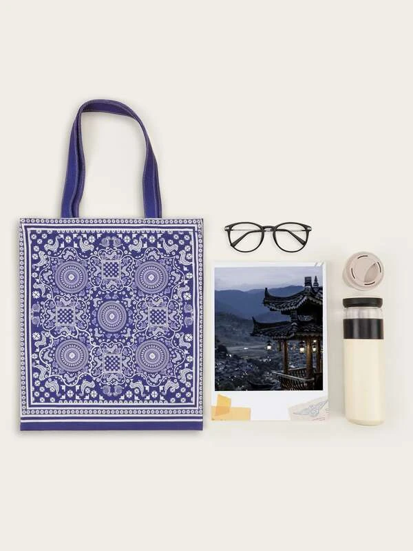 กระเป๋าช้อปปิ้ง ลวดลาย เรขาคณิต n-74