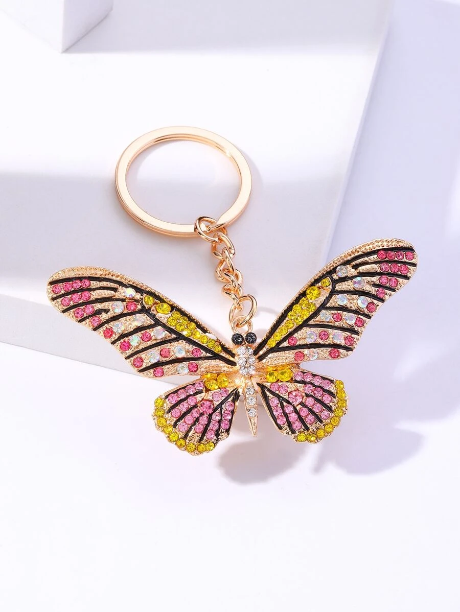 พวงกุญแจ พลอยเทียม จี้ ผีเสื้อ k-41