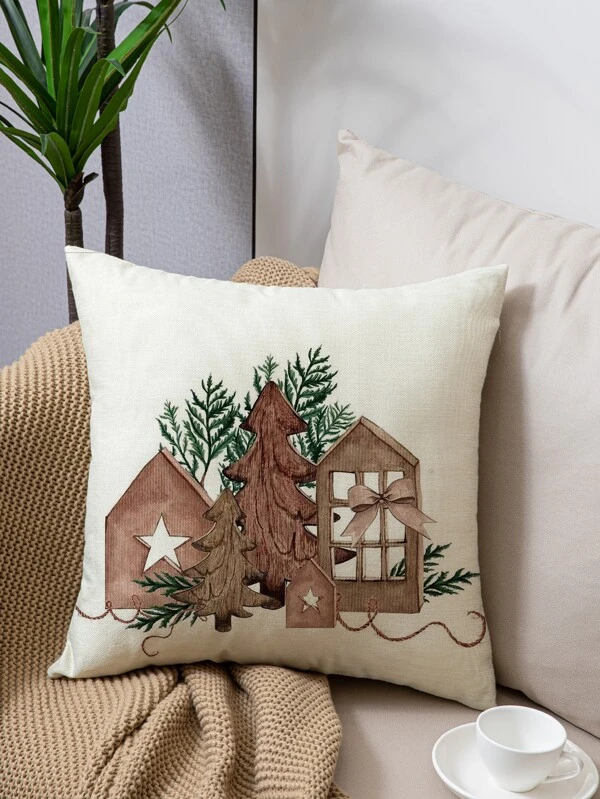 ปลอกหมอนอิง ลายต้นไม้ a-15