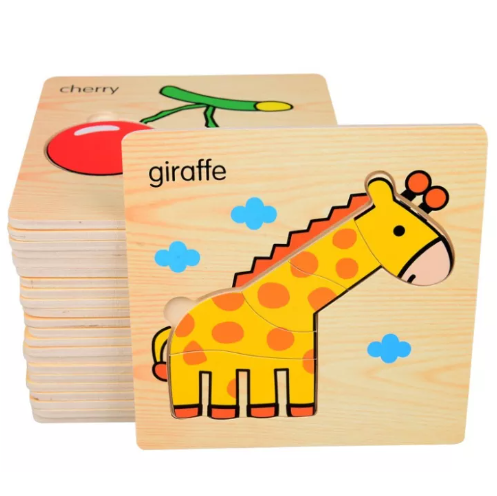 MM07-ของเล่นไม้ จิ๊กซอว์ไม้ 3 มิติ ฝึกคำศัพท์ ของเล่นเสริมสร้างพัฒนาการ