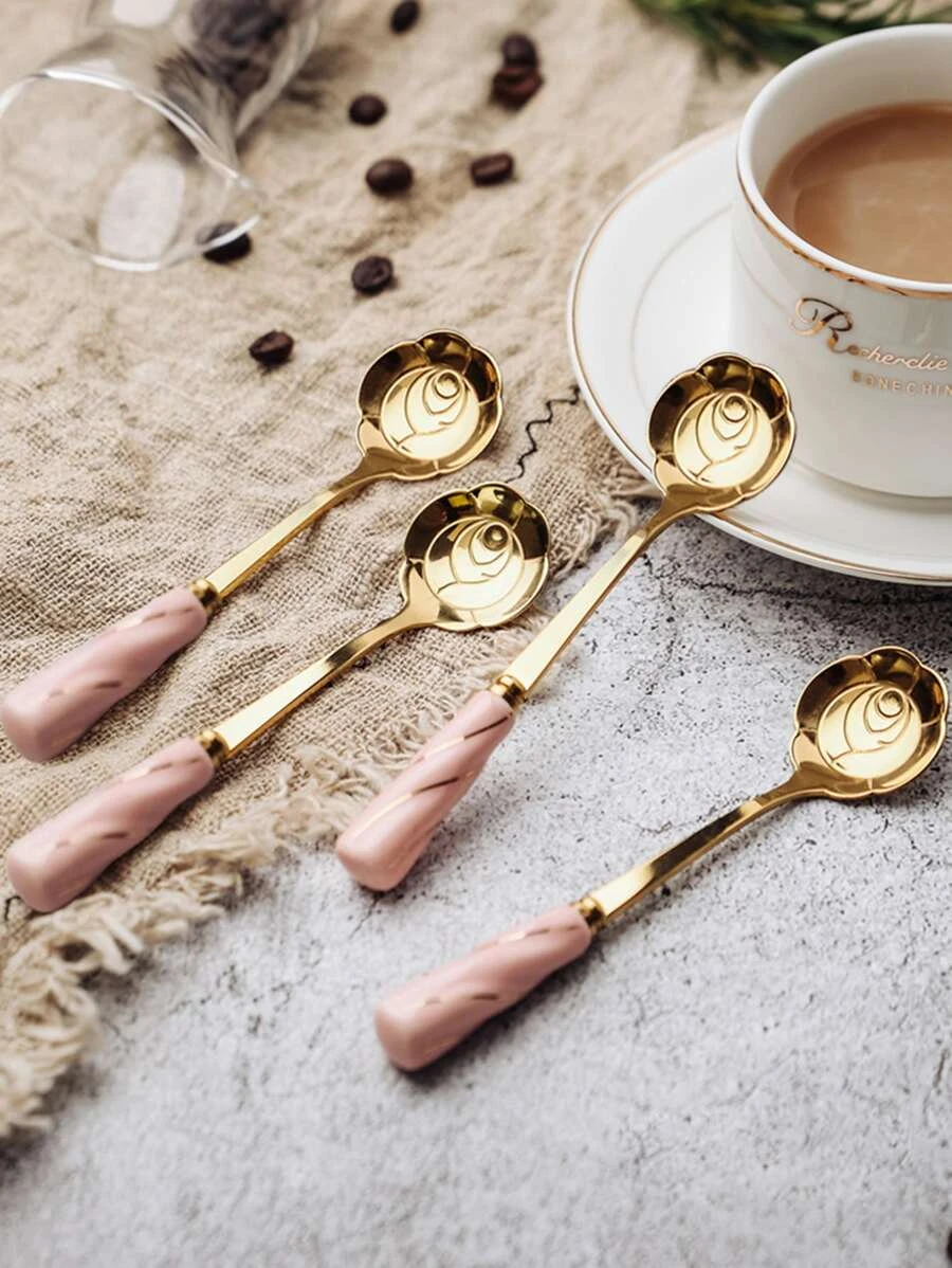 ช้อนออกแบบดอกไม้ 1 ชิ้น  hh-64