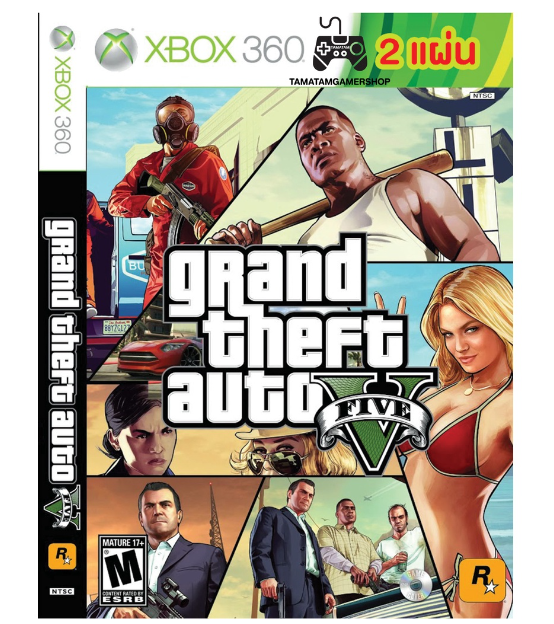 GA09-แผ่นเกมส์Xbox 360 : GTA V xbox360 *มี2แผ่น* เล่นได้100% แผ่นไรท์ GTA5 xbox360 เฉพาะเครื่องที่แปลงแล้ว