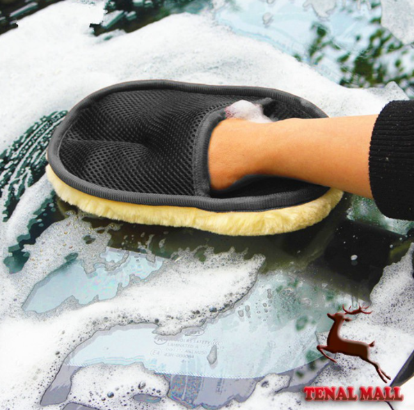 GX118-ถุงมือล้างรถทำความสะอาด เช็ดเบาะหนัง ถุงมือแว็กซ์ขัดรถ ถุงมือเช็ดกระเป๋า ถุงมือเช็ดรองเท้า ถุงมือล้างรถ