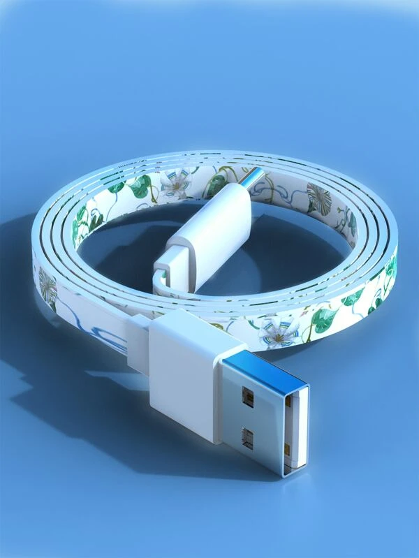 สายเคเบิ้ล ลายดอกไม้ USB to Type C  b-59
