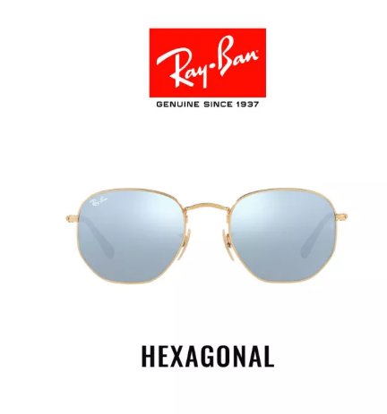 (ว#031) Ray-Ban Hexagonal - RB3548N 001/30 - size 54