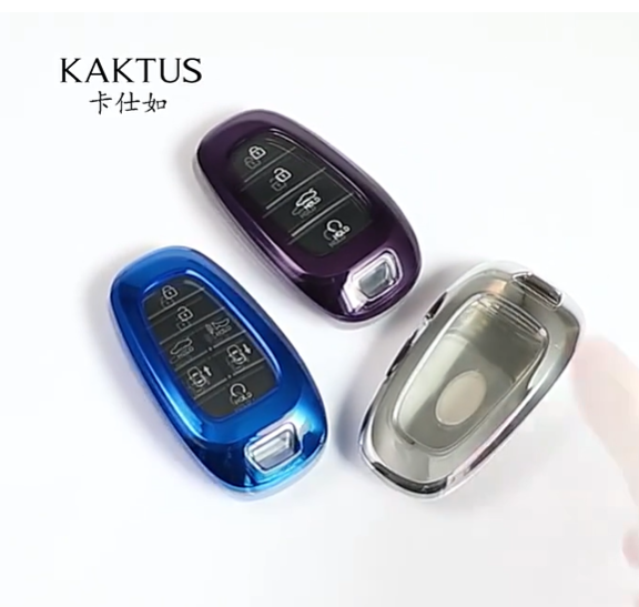 K33-เคสรีโมทรถฮุนไดสตาเรีย HYUNDAI STARIA แบบฝาปุ่มใส (TPU Key Cover with with PC Transparent Push button Guard)