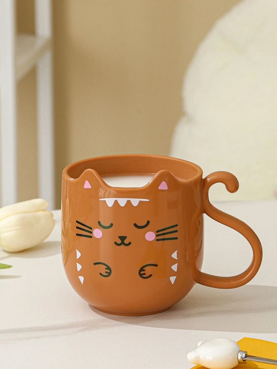 แก้วมัค ลาย การ์ตูน แมว 1 ชิ้น  oo-140