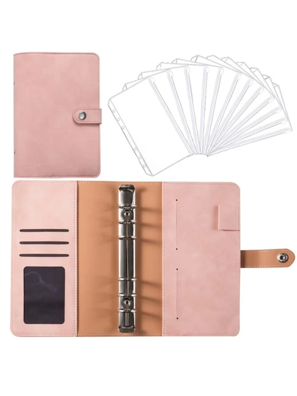 ปกโน๊ตบุ๊คใบหลวม A6 สีพื้น สุ่ม 1 เซต f-2