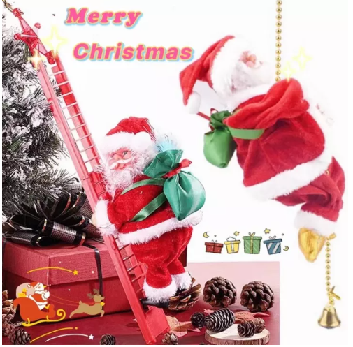 KID86-Santa Claus ปีนเชือกอัตโนมัติ ของเล่น ตกแต่งหน้าต่าง ของขวัญคริสต์มาส ของตกแต่งวันคริสต์มาส